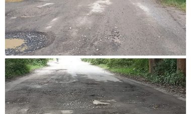 तपकरा-फरसाबहार-लुड़ेग स्टेट हाइवे मार्ग हुआ जगह-जगह से छतिग्रस्त सड़क पर बड़े बड़े गड्ढे बन जाने से राहगीरों का चलना हुआ दूभर