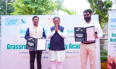 मुख्यमंत्री साय ने सन्ना-पंडरापाठ में तीरंदाजी अकादमी बनाने के लिए एनटीपीसी के साथ किया एग्रीमेंट  20 करोड़ 53 लाख रुपए की लागत से आर्चरी सेंटर होगी स्थापित