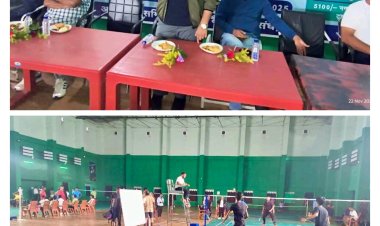 कुनकुरी में जिला स्तरीय ओपन बैडमिंटन प्रतियोगिता का हुआ भव्य शुभारंभ  पहले दिन जिले के 140 खिलाडिय़ों ने दिखाया अपना जौहर