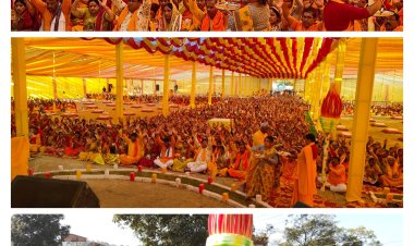 बगीचा में 108 कुंडीय गायत्री महायज्ञ का शुभारंभ, 2100 कलशों की निकली दिव्य शोभायात्रा