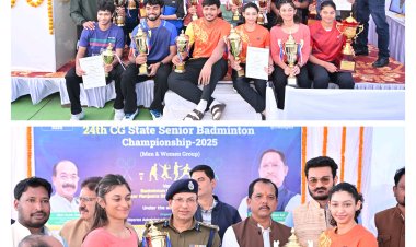 जशपुर में अयोजित 24 वीं स्टेट सीनियर बैडमिंटन चौम्पियनशिप का हुआ समापन  विमेंस सिंगल में आरुषि कश्यप और मेंस सिंगल में हर्षित रहे विजेता