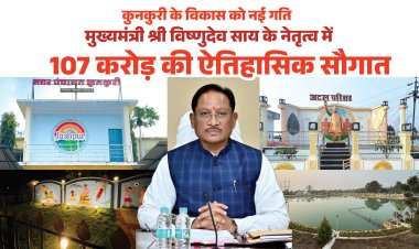 मुख्यमंत्री विष्णुदेव साय ने कुनकुरी को संवारने खोल दिया खजाना,  107 करोड़ 32 लाख रुपए की लागत से नगर की बदलेगी तस्वीर