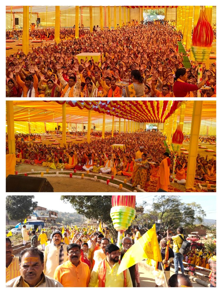 बगीचा में 108 कुंडीय गायत्री महायज्ञ का शुभारंभ, 2100 कलशों की निकली दिव्य शोभायात्रा