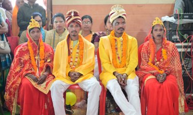 मुख्यमंत्री कन्या विवाह योजना   48 जोड़े वैदिक रीति रिवाज के साथ परिणय सूत्र में बंधे   मुख्यमंत्री ने राजधानी से वर्चुअल के माध्यम से नवदंपतियों को दिया आशीर्वाद