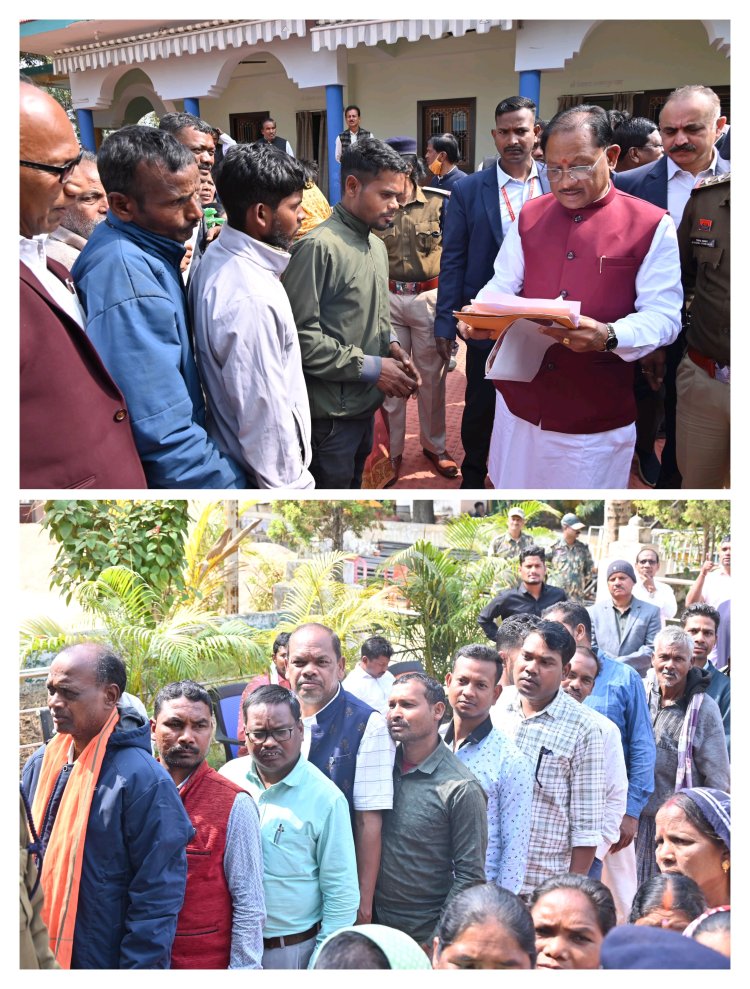 *मुख्यमंत्री विष्णु देव साय ने बगिया में जनदर्शन कार्यक्रम के माध्यम से सुनी आमजन की समस्याएं,  अधिकारियों को दिए त्वरित निराकरण करने के निर्देश