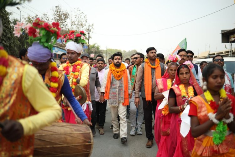 *भाजयुमो जिलाध्यक्ष विजय आदित्य सिंह जूदेव का प्रथम कांसाबेल और महादेवदंड आगमन, पर कार्यकर्ताओं ने किया भव्य स्वागत*