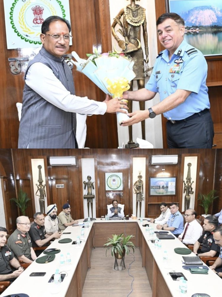 *नेशनल डिफेंस कॉलेज के प्रशिक्षु सैन्य और गैर सैन्य अधिकारियों ने की मुख्यमंत्री साय से मुलाकात*