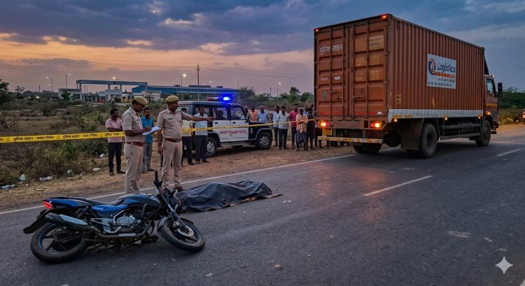 ओवरटेक के दौरान हादसा, ट्रक से कुचलकर युवक की मौत, शराब के नशे में बाइक चला रहा था युवक, मौके पर तोड़ा दम