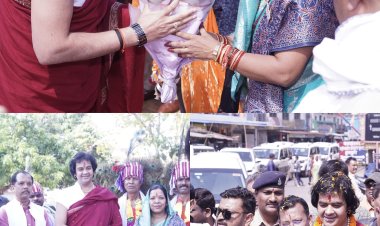 *कुनकुरी में उमड़ा आस्था का जनसैलाब: संत चिन्मयानंद बापू के आगमन से गूंजा ‘राम नाम’*  *सात दिवसीय श्रीराम कथा महोत्सव का भव्य आगाज़*