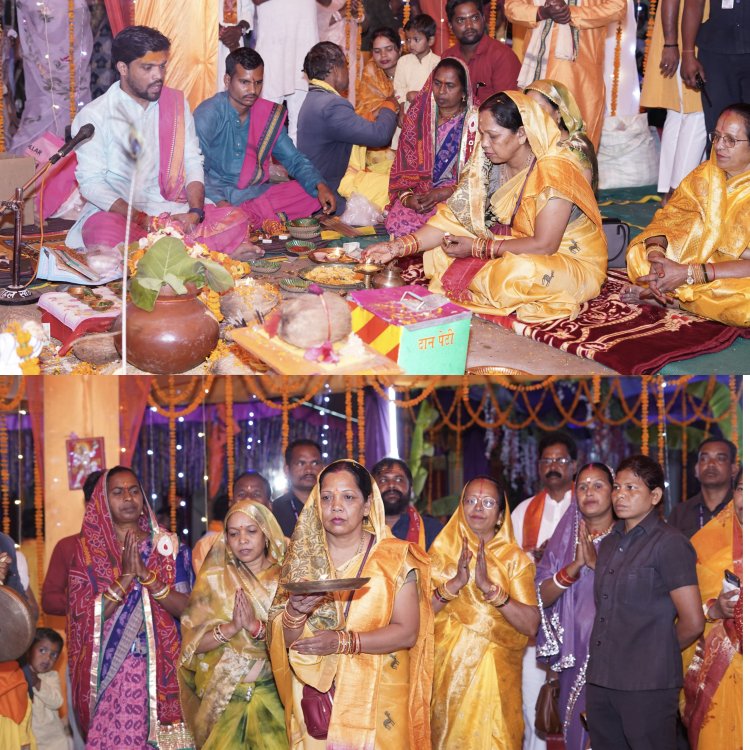 बगीचा में गूंज रहा हरि नाम — 72 घंटे का अखण्ड संकीर्तन बना आस्था का महासागर, मुख्यमंत्री की धर्मपत्नी कौशल्या साय हुईं शामिल*