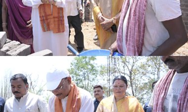 *मुख्यमंत्री ने ईंट जोड़कर किया श्रमदान : भैंसामुड़ा में पीएम आवास निर्माण का किया औचक अवलोकन*