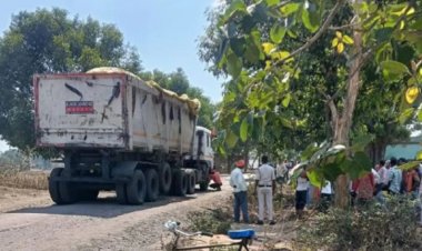 धान की बोरी लेकर जा रही महिला को कोयला लोड ट्रेलर ने कुचला, मौके पर मौत
